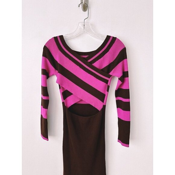 NWT Anthropologie Le Superbe Fall In Rib Midi Dress XS Knit Reversible Pink $295 - Picture 7 of 11